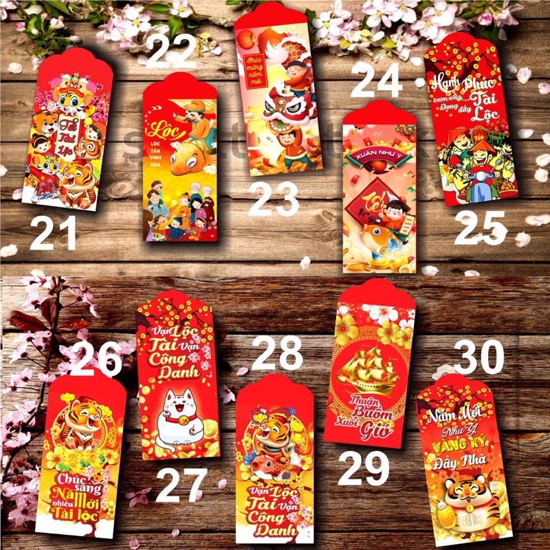 Set 10 bao lì xì đẹp