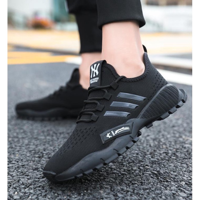 Giày nam sneaker Chữ NY 3 Sọc thoáng khí ( có 2 mầu )