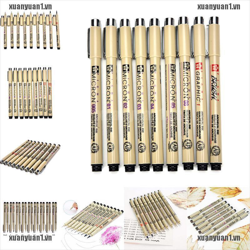 [XUANYUAN1] Set 9 Bút Lông Vẽ Truyện Tranh Pigma Manga Chuyên Nghiệp