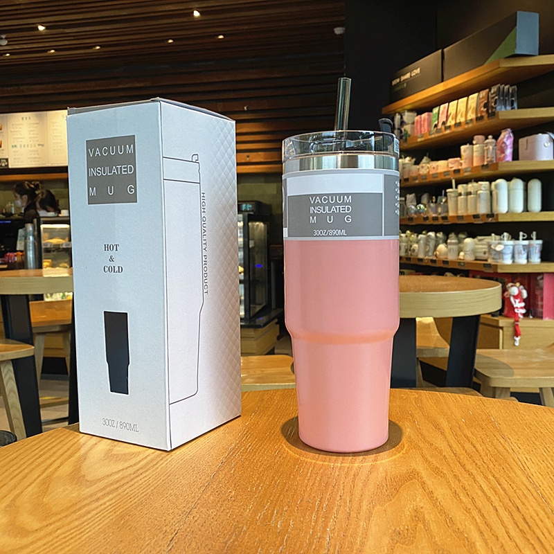 Bình Nước Giữ Nhiệt Kèm Ống Hút 20 30oz