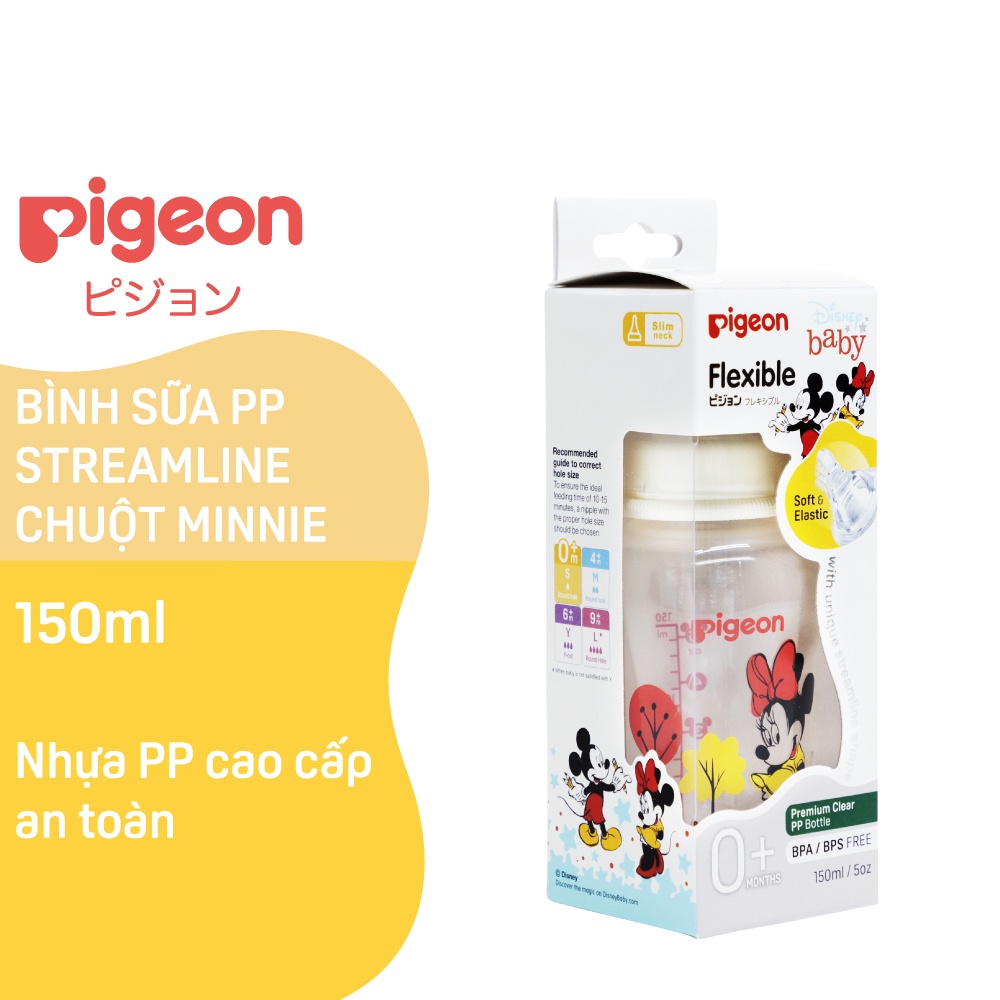 Bình Sữa Pigeon PP Streamline Hình Chuột Minnie 150ml250ml