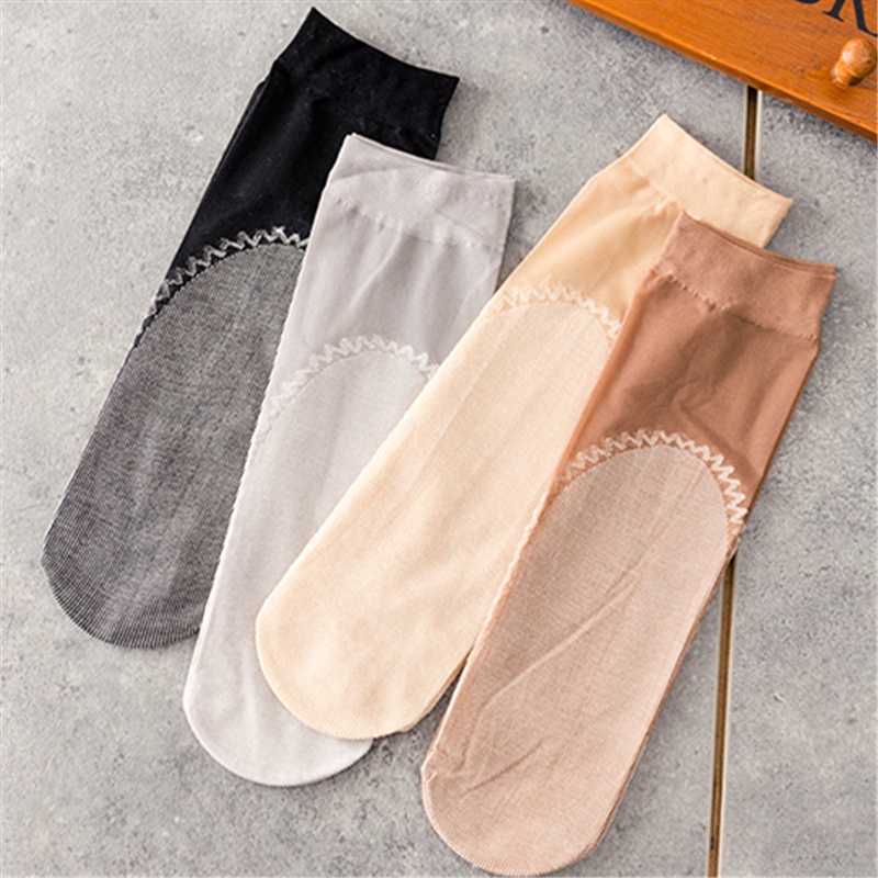 1 Đôi Tất Ngắn Thoáng Khí Chống Trượt Cho Nữ