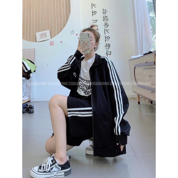 Áo Khoác Nam Nữ Thể Thao Ulzzang 3 Sọc Tay Hót Hit🌸 Áo Sweater Hoodie Nỉ Bông Kiểu Dáng Thể Thao Form Rộng Unisex | BigBuy360 - bigbuy360.vn