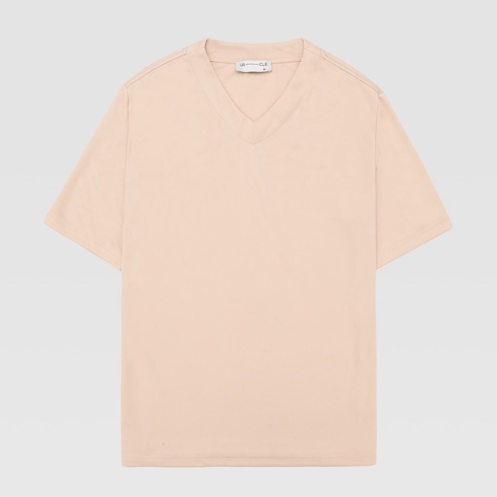 Áo phông basic UNCLÉ BEIGE V-NECK VISCOSE TOP