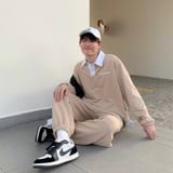 SWEATPANTS LOGO BEIGE