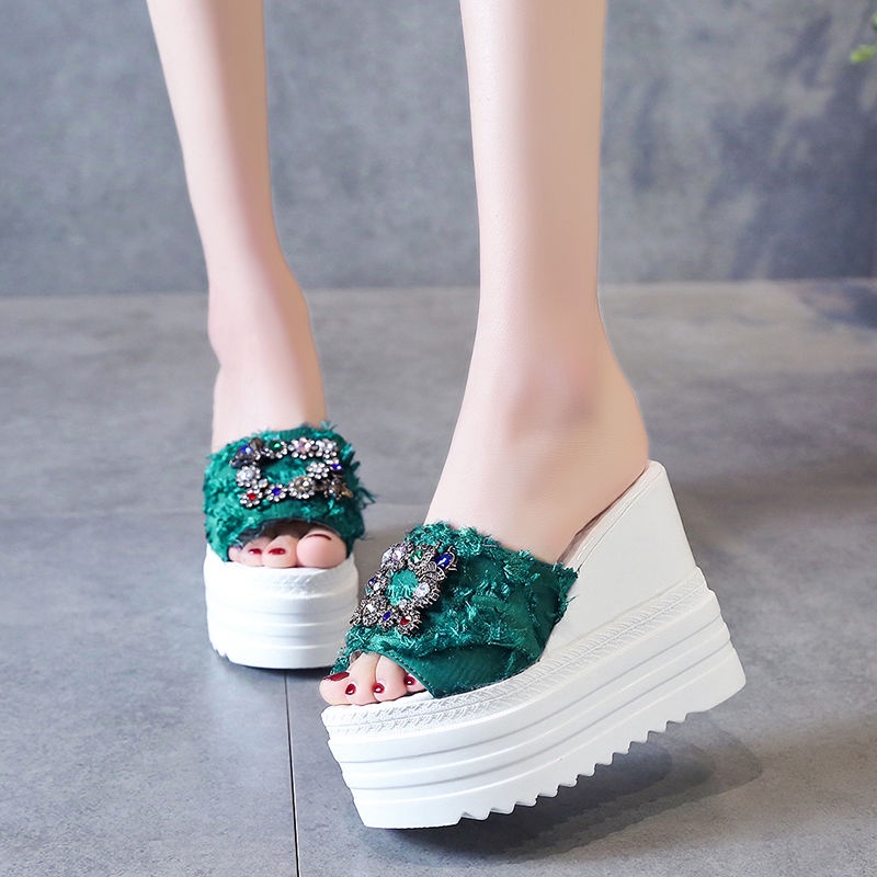 Dép Sandal Đế Xuồng Dày 12CM Hở Mũi Thời Trang Cho Nữ