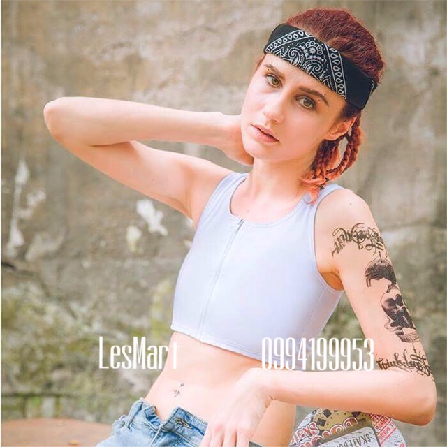 Áo nịt ngực Tomboy cao cấp khoá kéo trước, lưới sau lưng