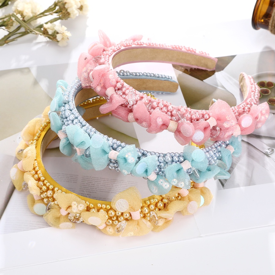 Băng Đô Cài Tóc Hình Nơ Đính Hạt Ngọc Trai Giả Toàn Bộ Cho Nữ