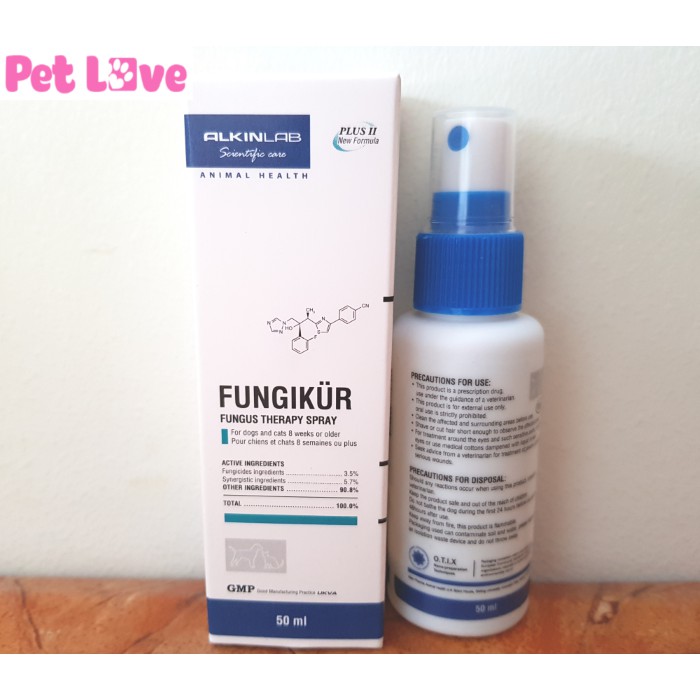 Combo 5 FUNGIKUR - Thuốc phun diệt nấm ngoài da trên chó mèo