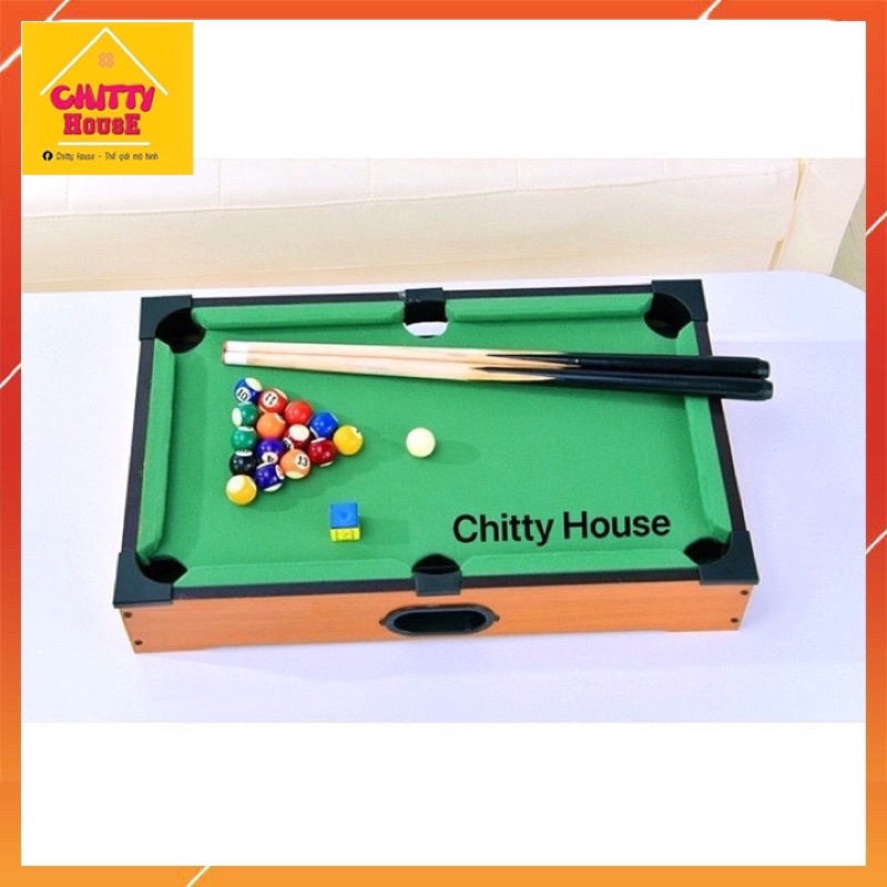 Bàn Bida mini đồ chơi cho bé - Bàn bi a mini ép gỗ cao cấp 6 lỗ mặt bàn bọc nỉ cao cấp