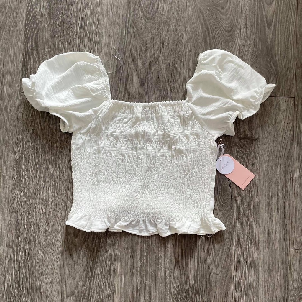 Áo Croptop Nữ BLASHE Smoocking Phồng Tay VNXK