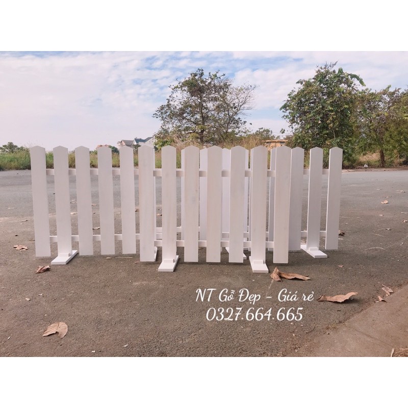 Hàng rào gỗ thông di động cao 60cm - tiện lợi, không cần khoan tường, dễ dàng di chuyển