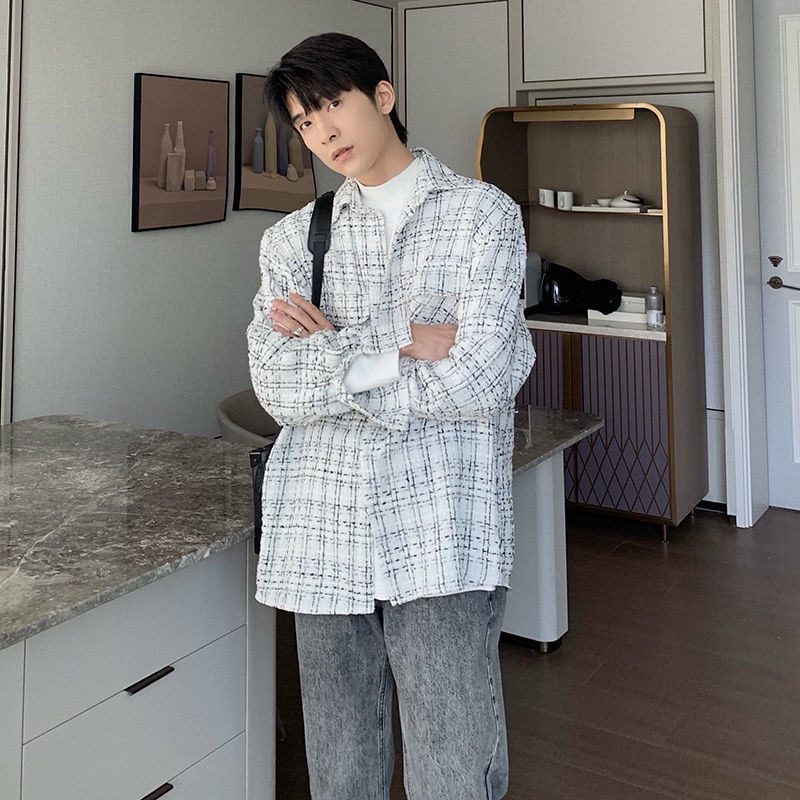 ❃Áo Sơ Mi Khoác Ngoài Dáng Rộng Họa Tiết Kẻ Sọc Thời Trang Mùa Xuân Phong Cách Nhật Bản Mới Cho Nam