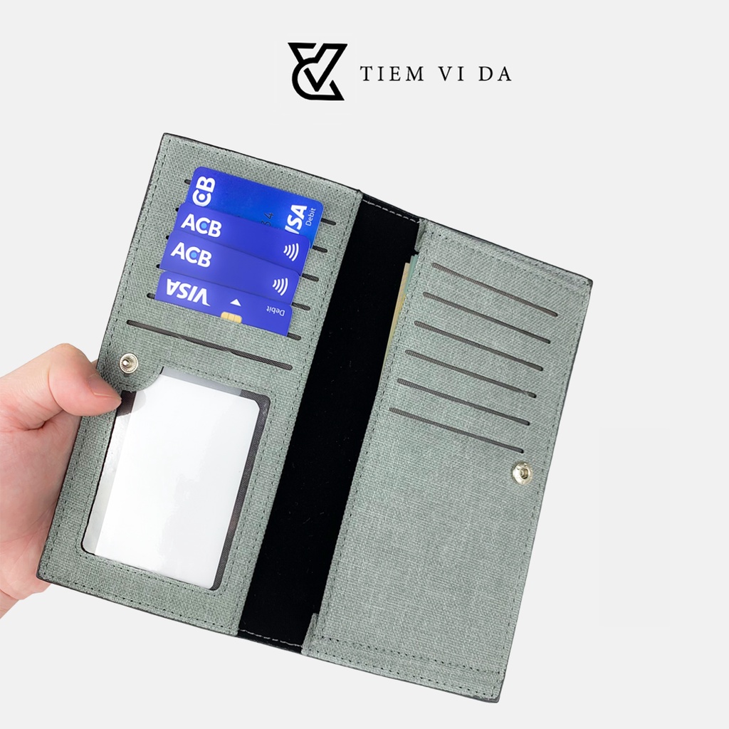 Ví dài nam cầm tay nhiều ngăn cao cấp bóp nam thời trang chất liệu canvas siêu bền đẹp v1126