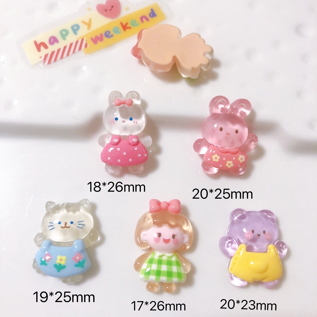 sticker gắn dép cross charm gắn dép cross[Macaron Bear] 1 Phụ Kiện Trang Trí Giày Dép crocs jibbitz diy