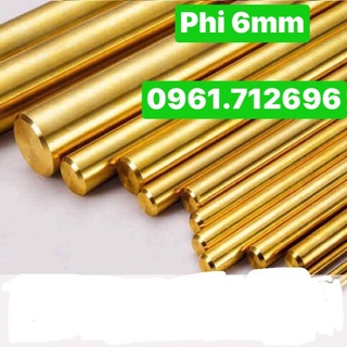 Thanh đồng tròn đặc phi 6mm dài 3m