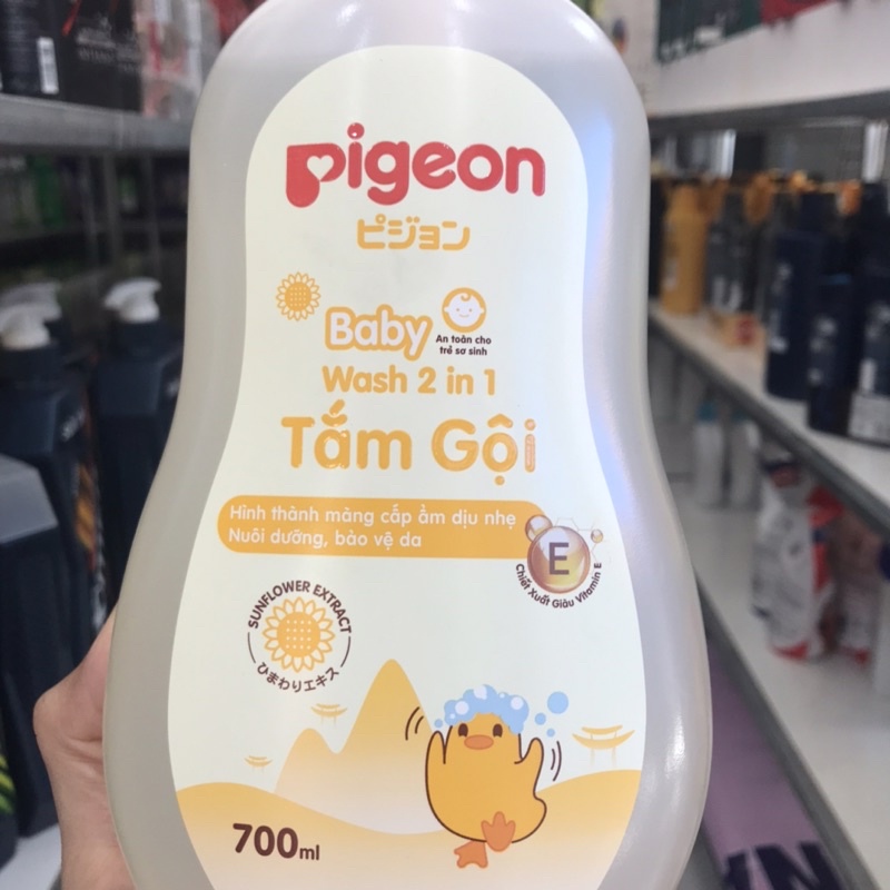 Tắm gội dịu nhẹ Pigeon Hoa hướng dương 700ml (MẪU MỚI)