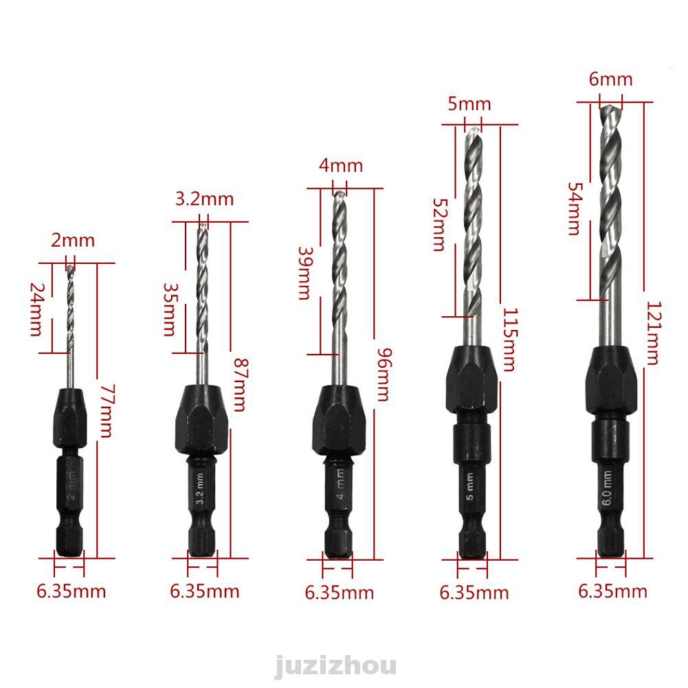 Carpentry Countersink Hex Shank Non-Slip Quick Change Spiral Tight Clamping Drill Bit Set