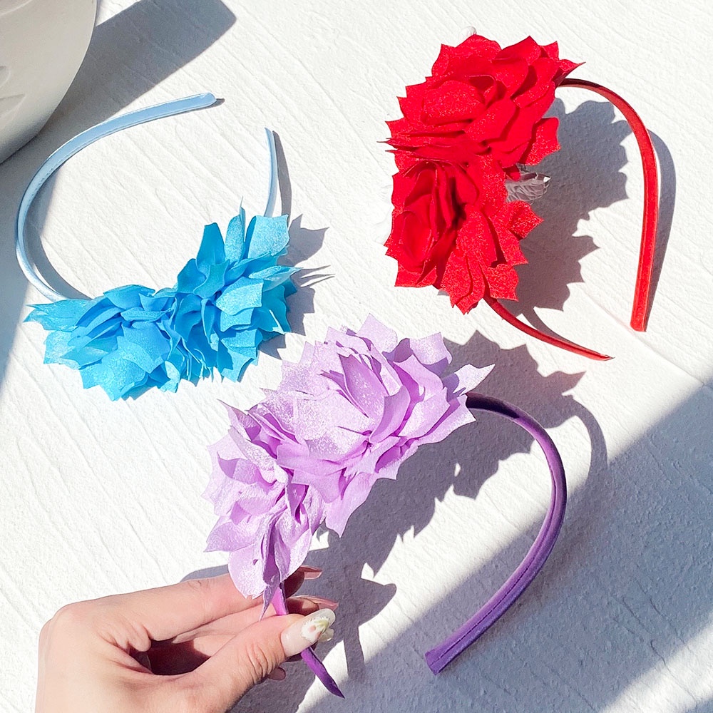Băng đô hoa lớn KIDSBOWS màu trơn làm bằng tay phong cách Hàn Quốc cho bé gái
