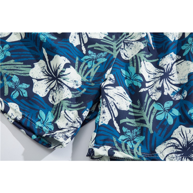 Ảnh Thật Quần Short Đi Biển Mùa Hè Mỏng Thoáng Khí In Họa Tiết Hoa Lá Phong Cách Hawaii Thời Trang Cao Cấp Phong Cách Hàn Quốc Cho Nam