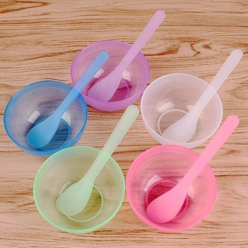 Combo Bát thìa chổi nhựa đắp mặt nạ
