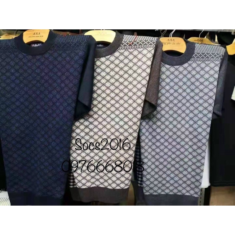 Áo len nam hoạ tiết dài tay cho bố