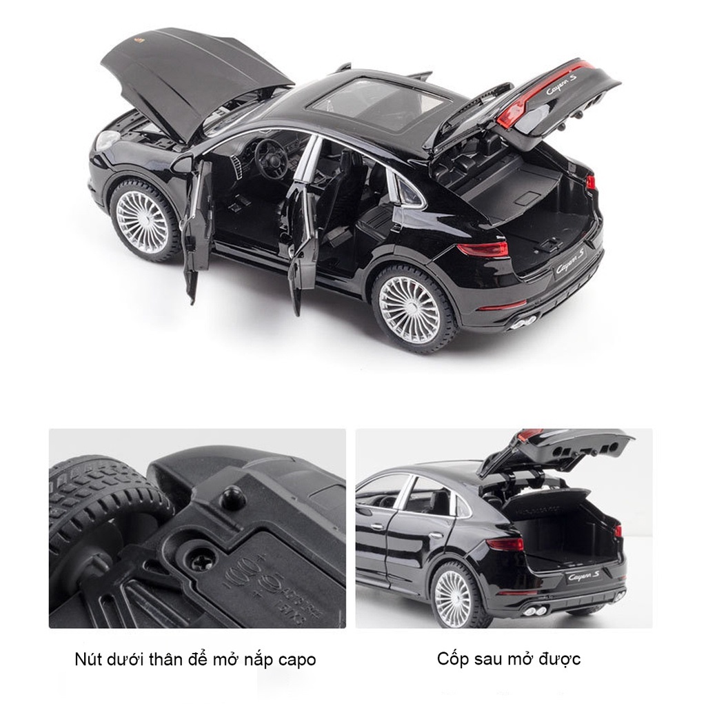 Mô hình xe hơi Porsche Cayenne S tỉ lệ 1:24 chất liệu hợp kim có đèn và âm thanh