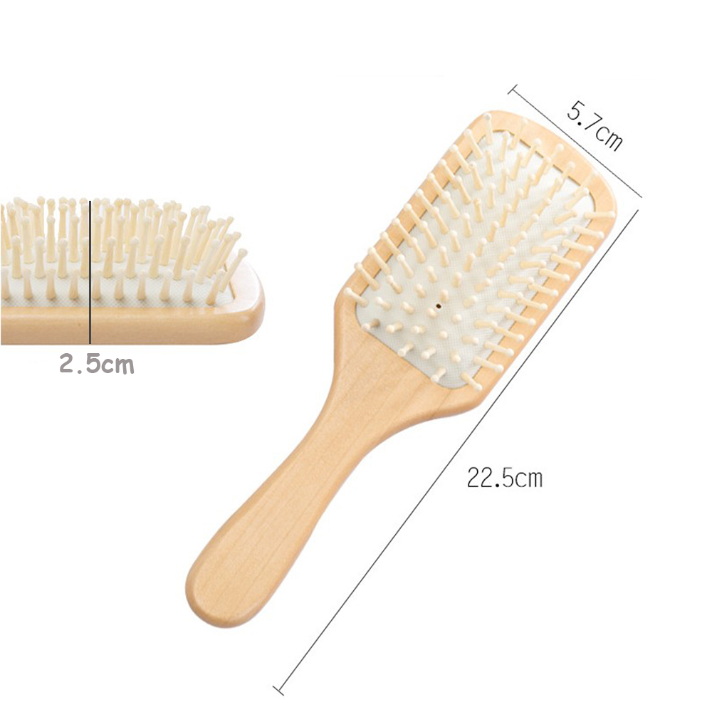 Lược Chải Tóc Có Túi Khí Tay Cầm Bằng Gỗ Nhiều Màu Sắc Chống Tĩnh Điện