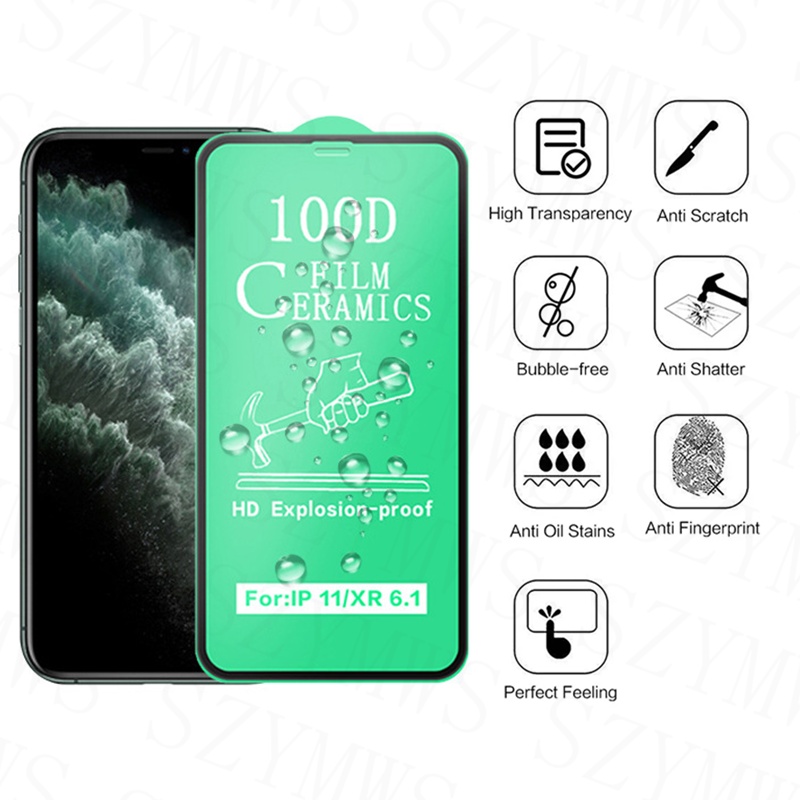 Miếng Dán Bảo Vệ Màn Hình Bằng Gốm Cho iphone 11 12 13 14 15 pro max plus 12 13 mini x xr xs max 7 8 plus