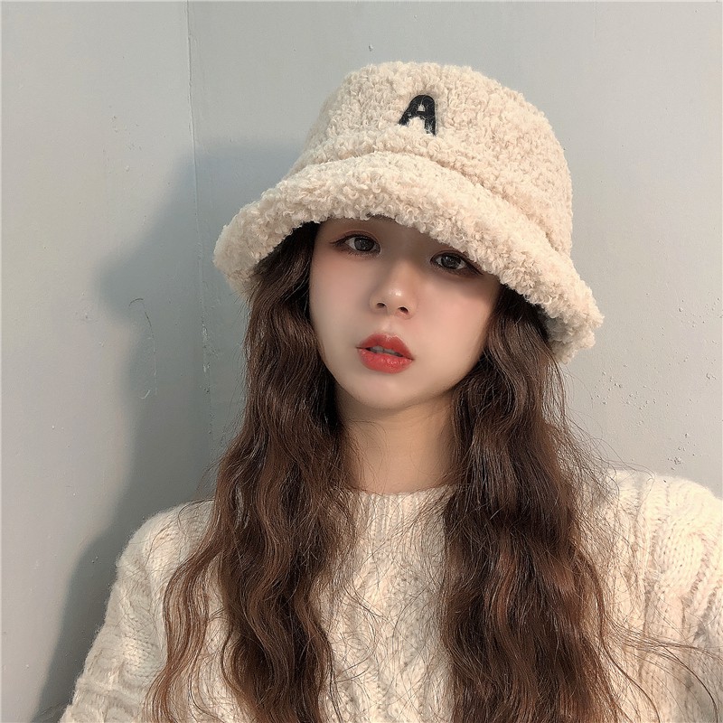Nón len lông cừu hoạ tiết chữ tiếng anh thời trang thu đông sành điệu cho nữ