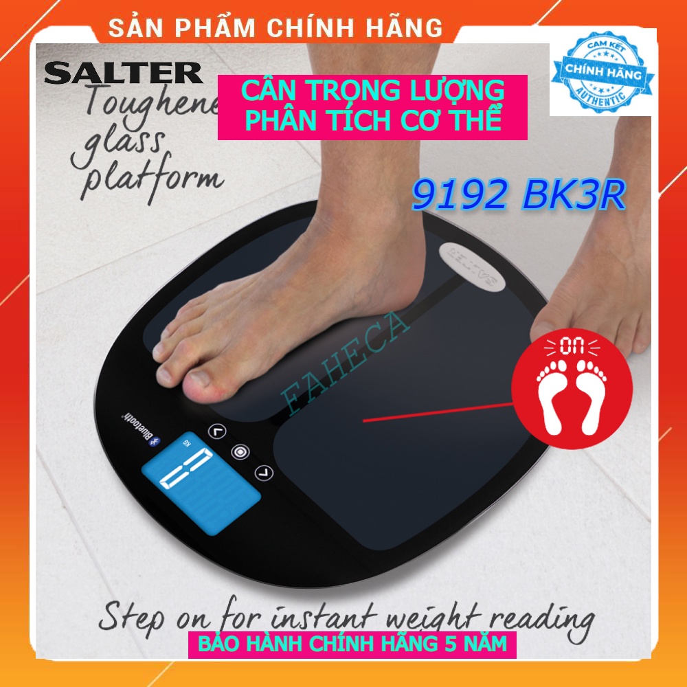 Cân điện tử phân tích chỉ số cơ thể Homedics Salter 9192BK3R-EU – Kết nối bluetooth với smartphone - Sản xuất tại Anh