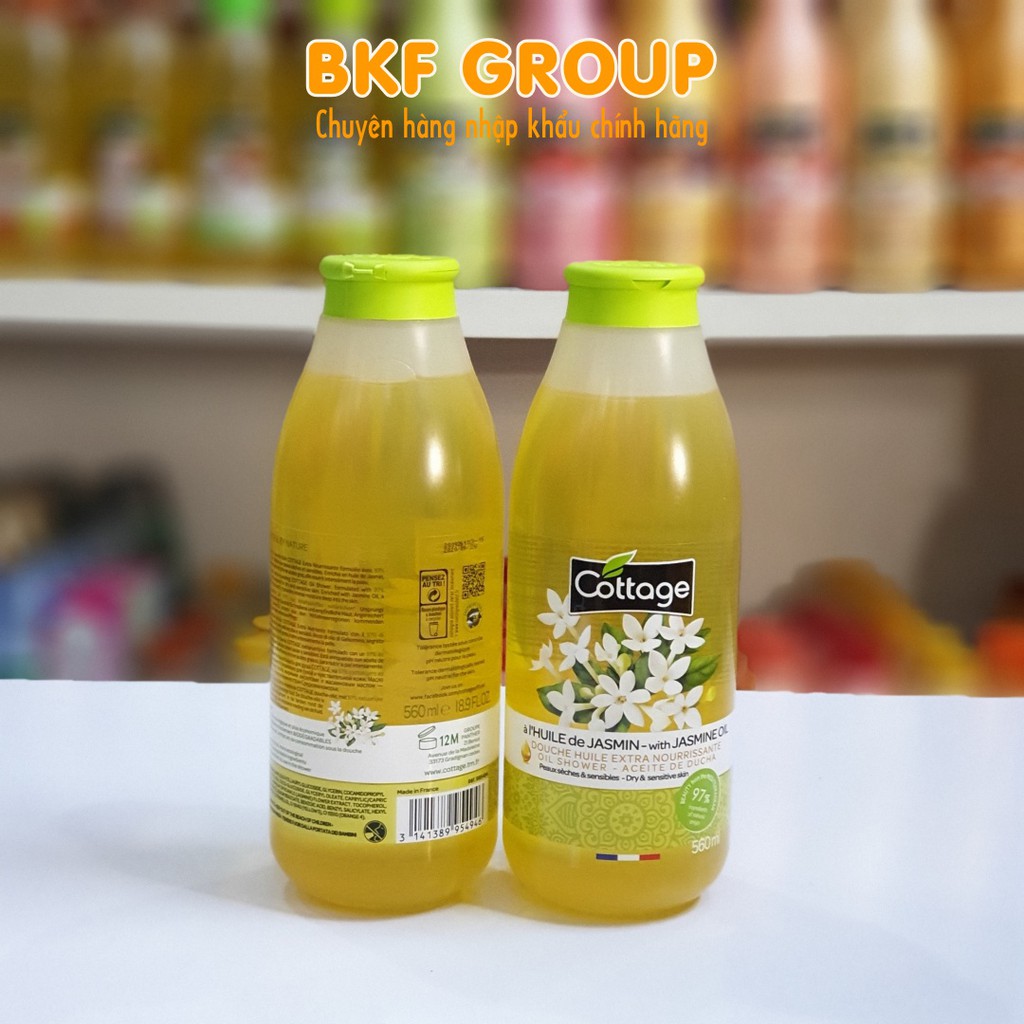 Sữa tắm Cottage extra Gel đậm đặc 560ml - Nhập Pháp - Hương thơm nước hoa, tắm dưỡng da