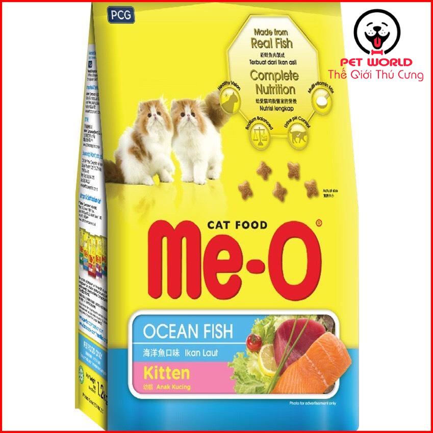 Thức Ăn Dạng Viên Cho Mèo Con Hạt Me-O Kitten túi 1,1kg vị Cá Biển