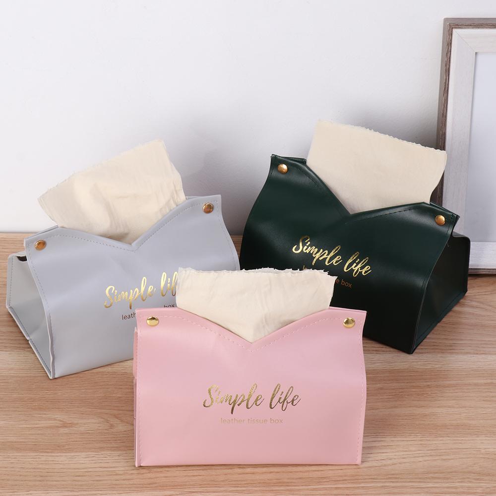BSUNS Hộp Da Đựng Khăn Giấy Để Bàn Thiết Kế Sáng Tạo Ốp