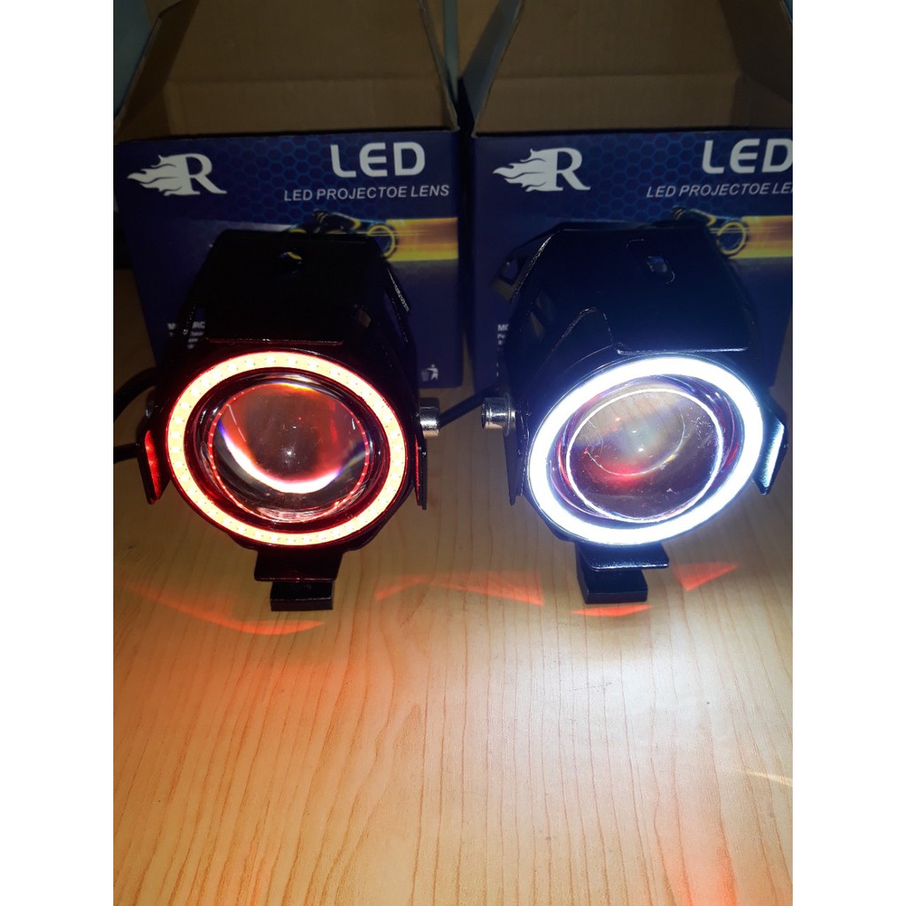 Đèn Led Pha U7 Tranformer cao cấp loại 1 dùng cho xe máy Led Đỏ.