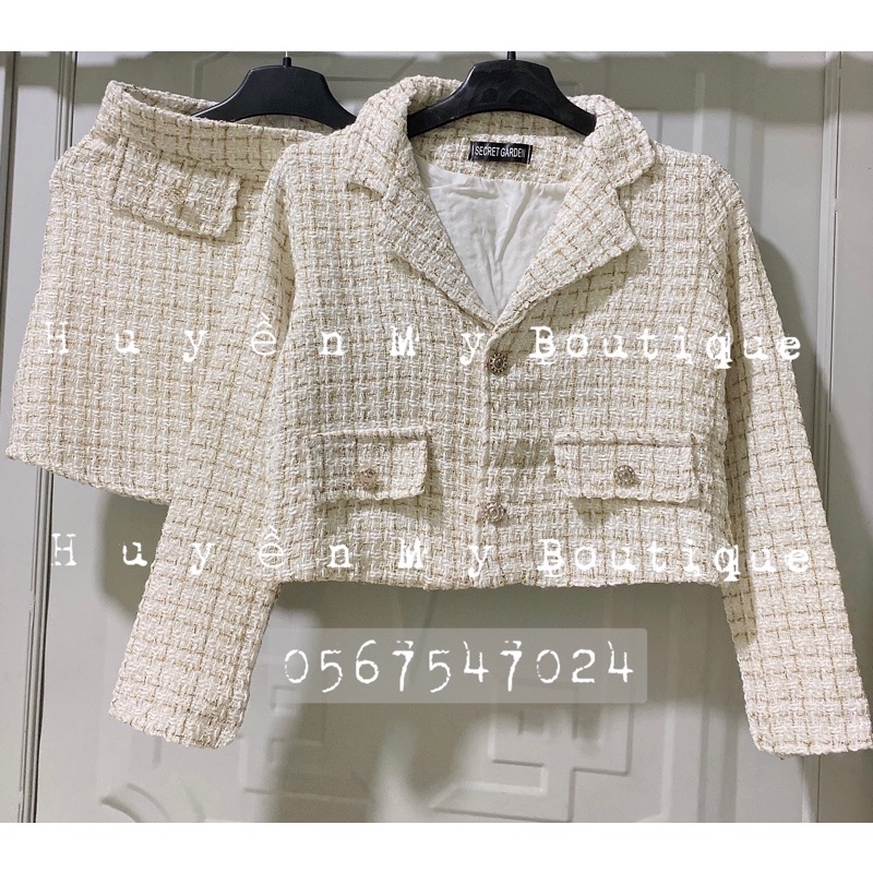 [Video Cận Chất] Sét Dạ Tweed Tay Dài 2 lớp hàng Quảng Châu Loại 1 / Sét Dạ Tiểu Thư Phong Cách Hàn Quốc | BigBuy360 - bigbuy360.vn