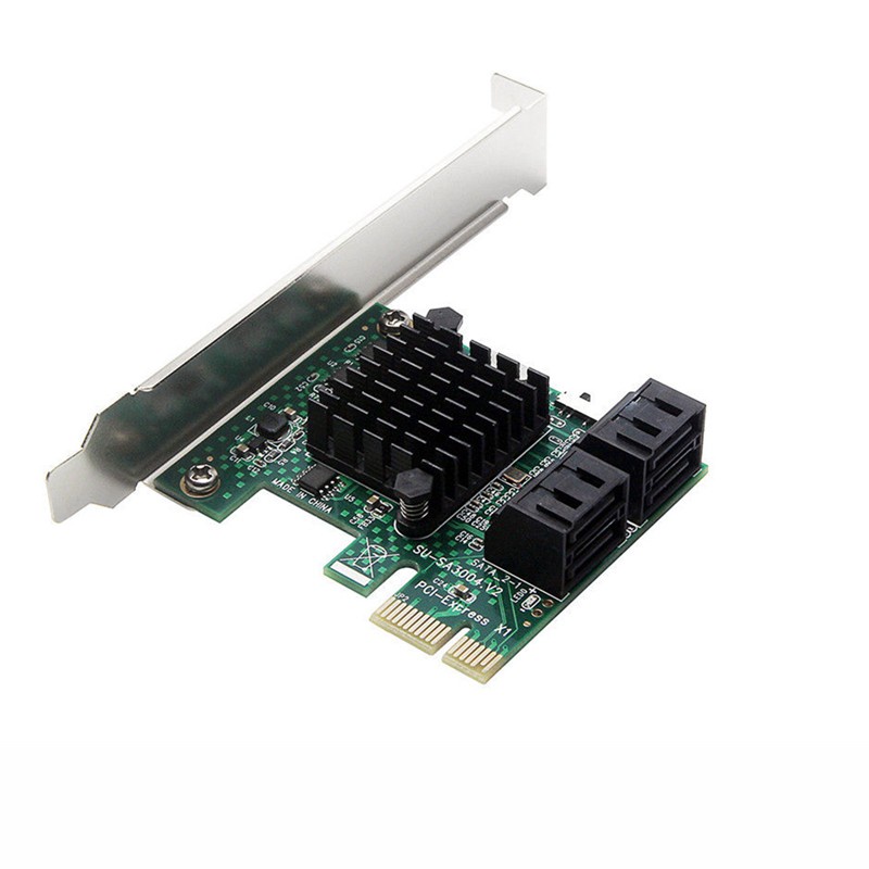 PCIe PCI Express to 6G SATA3.0 4-Port SATA III Expansion Controller Card Broad Adapter