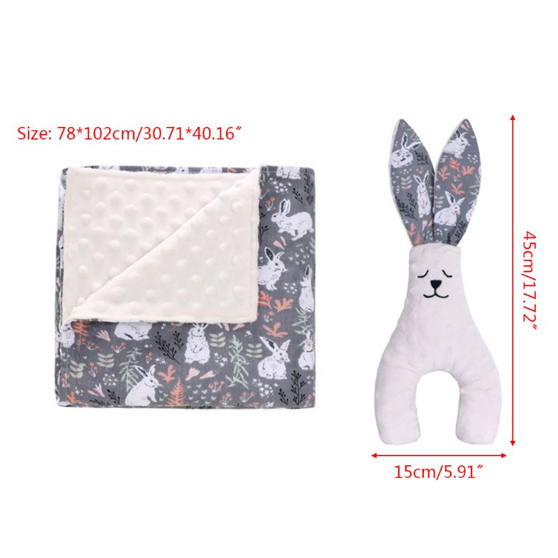 Bộ 2 Chăn Và Nón Siêu Mềm Mại Cho Búp Bê Sơ Sinh