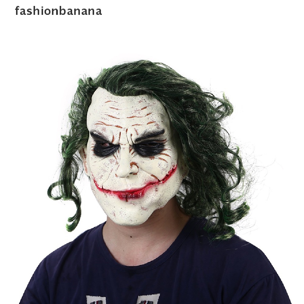 Mặt nạ Joker đáng sợ với mái tóc giả màu xanh lá dùng để hóa trang dịp Halloween