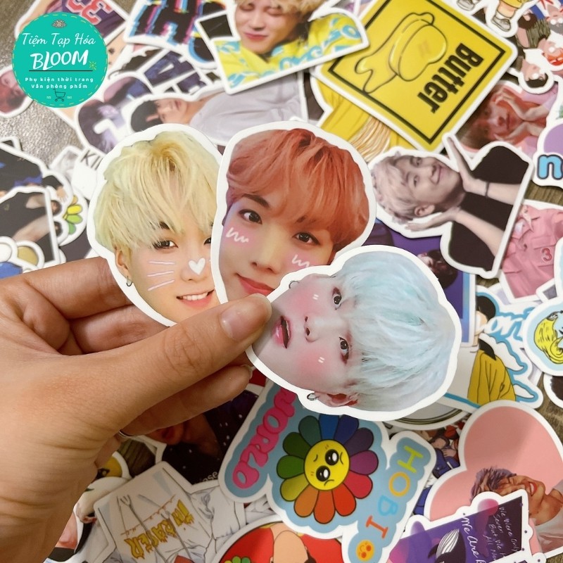 Sticker BTS🌸FREE SHIP🌸50 Miếng Dán Hình BTS Chống Nước Hình Dán Mũ Bảo Hiểm Laptop Điện Thoại Vali