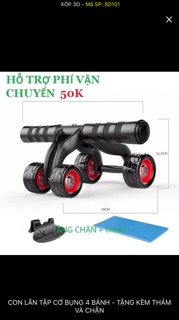 CON LĂN TẬP BỤNG 4 BÁNH (Tặng kèm Thảm và Chặn)