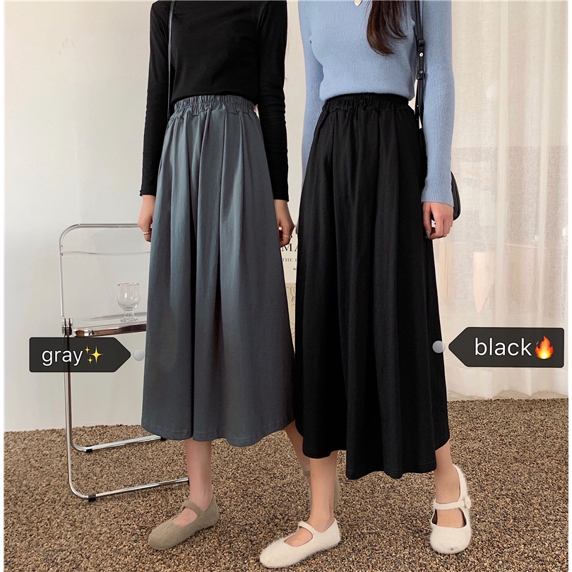 SUXI Chân Váy Chữ A Xếp Li Phong Cách Hàn Quốc