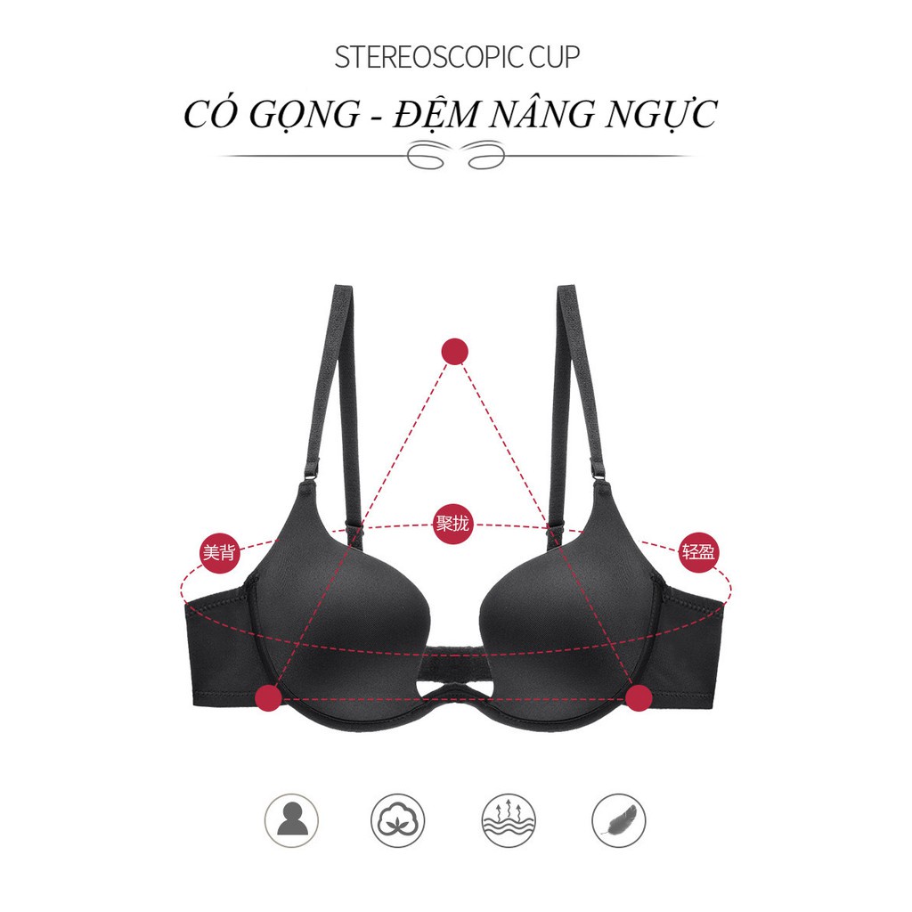 Áo Lót Kèm Đệm Nâng Ngực Khoét Sâu Có Gọng Mặc Được 6 Kiểu 01
