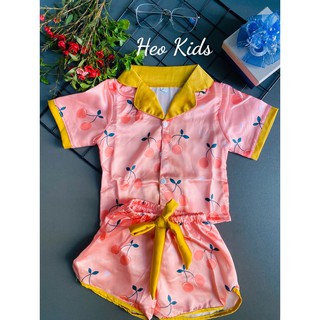 Đồ bộ pijama lụa satin cho bé gái