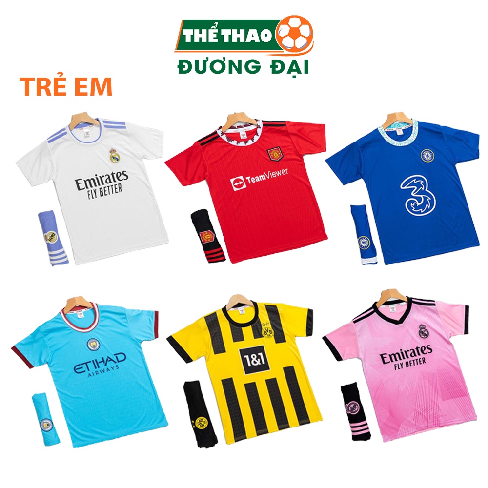 Quần Áo Bóng Đá, Đồ Đá Banh TRẺ EM Siêu Dễ Thương - Thun Lạnh Cao Cấp, Không Nhăn Không Xù Lông Thể Thao Đương Đại