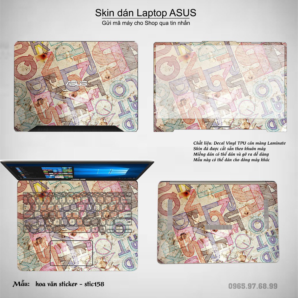 Skin dán Laptop Asus in hình Hoa văn sticker _nhiều mẫu 26 (inbox mã máy cho Shop)