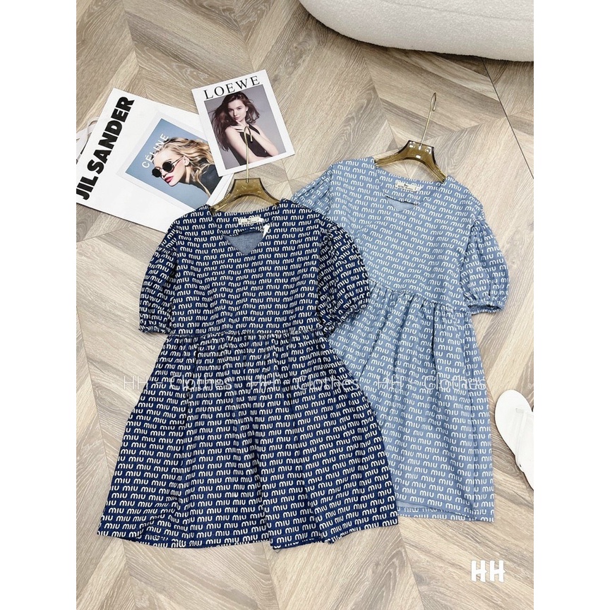 Váy Bò Jean BabyDoll - Đầm Babydoll Denim Tay Bồng Tiểu Thư Cao Cấp (Ảnh + Video Shop Quay Chuẩn Mẫu ) HOT 2022