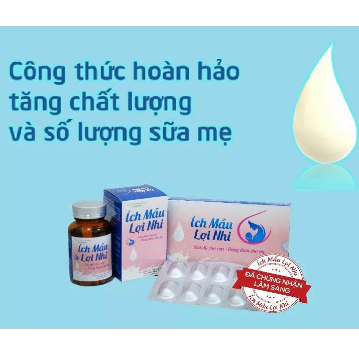 ÍCH MẪU LỢI NHI-HỖ TRỢ TĂNG TIẾT SỮA, TĂNG LƯỢNG SỮA MẸ hộp 20 viên