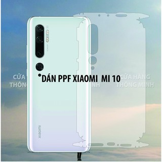 Dán PPF màn hình mặt lưng sau full viền Xiaomi Mi 10 Mi 10 Pro Mi 10 Lite
