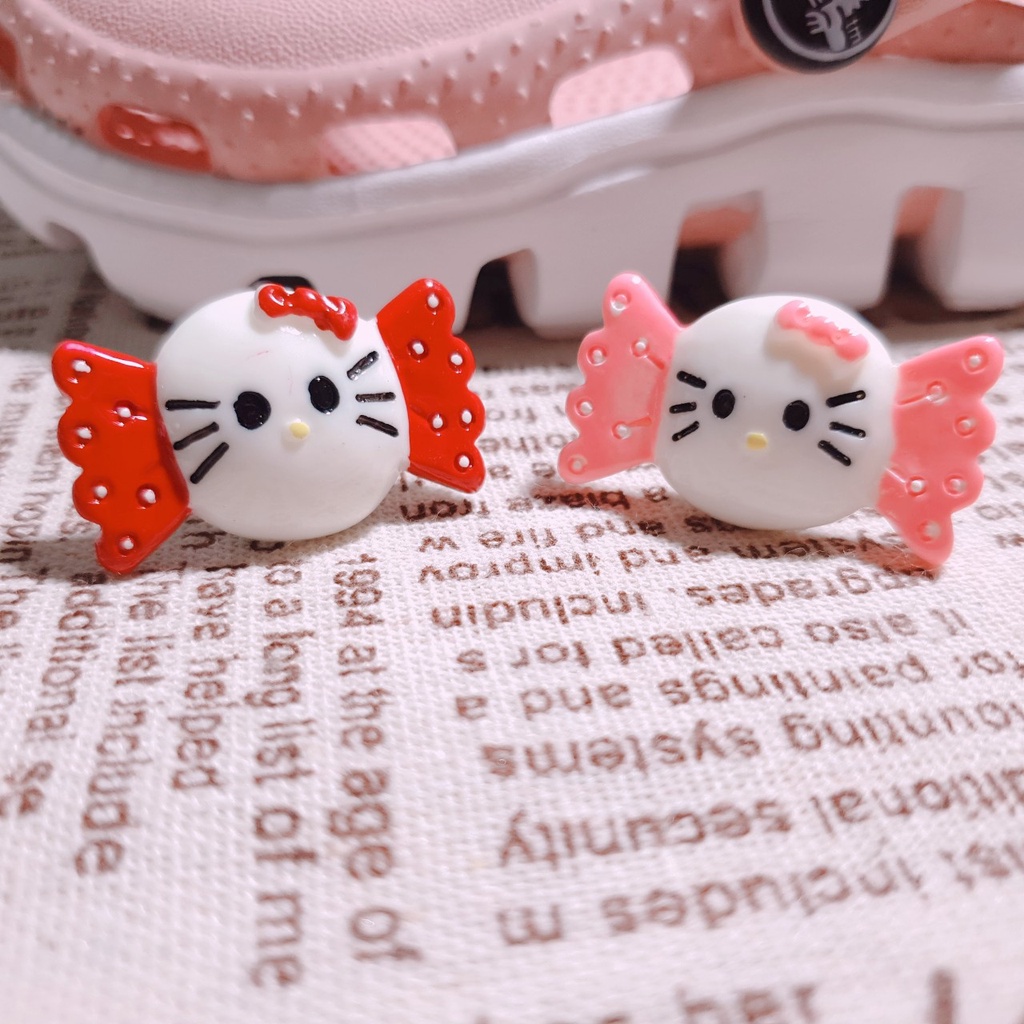 Sticker dán dép / nút gắn hkdesign mẫu kẹo Kitty loại đá cứng